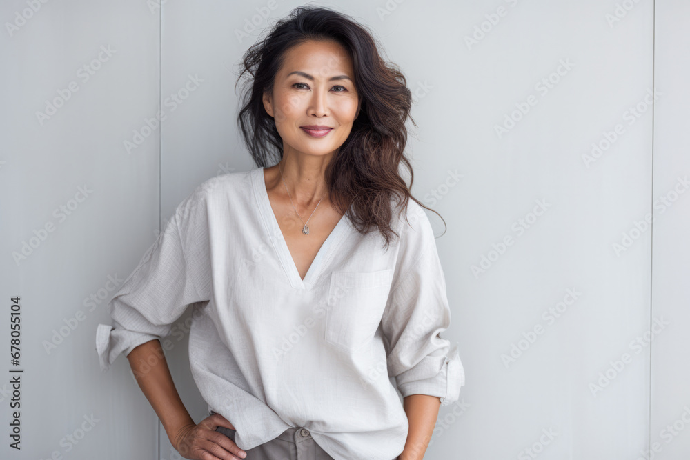Portrait of a beautiful middle aged Asian woman Portrait of a beautiful middle aged Asian woman
