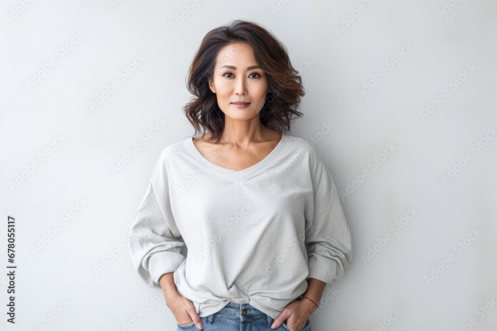Portrait of a beautiful middle aged Asian woman Portrait of a beautiful middle aged Asian woman