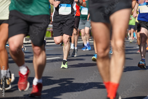 Runners on the street. Healthy lifestyle. Marathon. Athletics