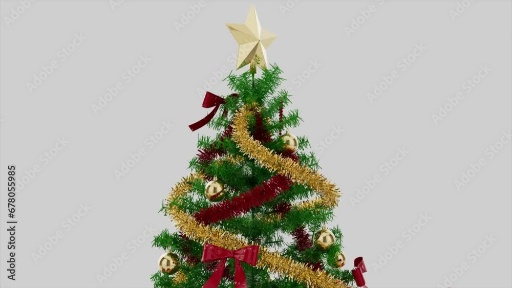 3D Fancy Christmas Tree and Colorful Gift Boxes Top-to-Center Rotate and Zoom Animation 3D Fancy Christmas Tree and Colorful Gift Boxes Top-to-Center Rotate and Zoom Animation