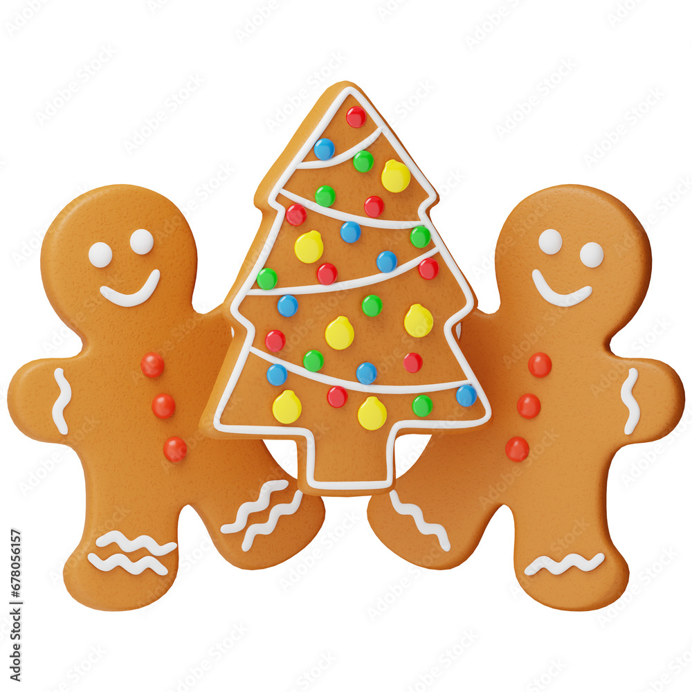 gingerbread man 3D illustration 