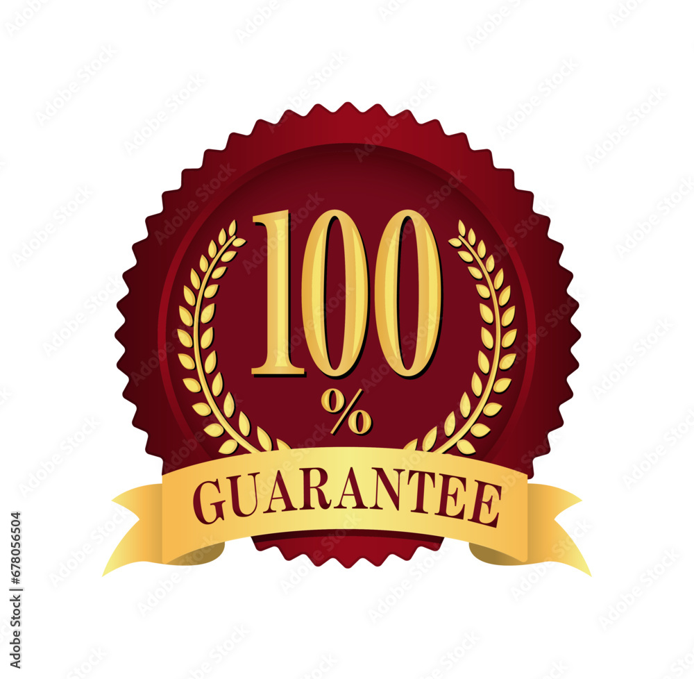 100% guarantee badge (label) illustration 100% guarantee badge (label) illustration