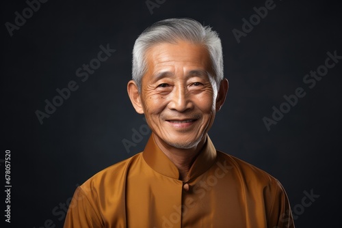 Portrait of a smiling elderly Asian man © Leli