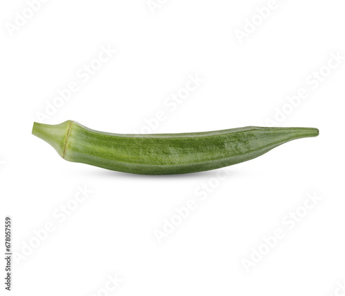 Fresh okra isolated on transparent background (.PNG)