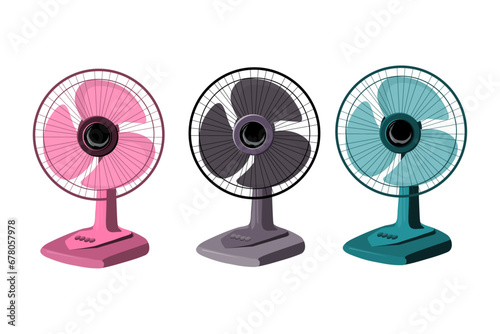 vector of electronic fans isolated on white background