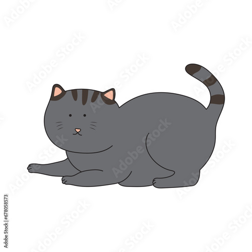kids drawing Vector illustration cat scratching floor icon in doodle style