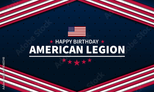 Happy Birthday American Legion Background Vector Illustration 