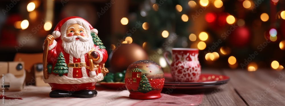 santa claus with christmas decorations