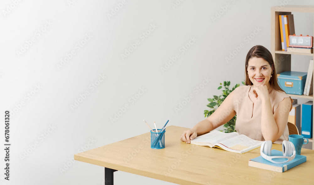 University student reading a book University student reading a book