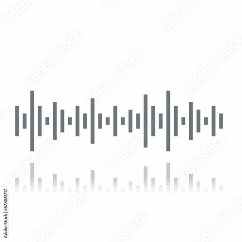 Monochrome Gray Simple Pixel Line Visualizer with Reflection