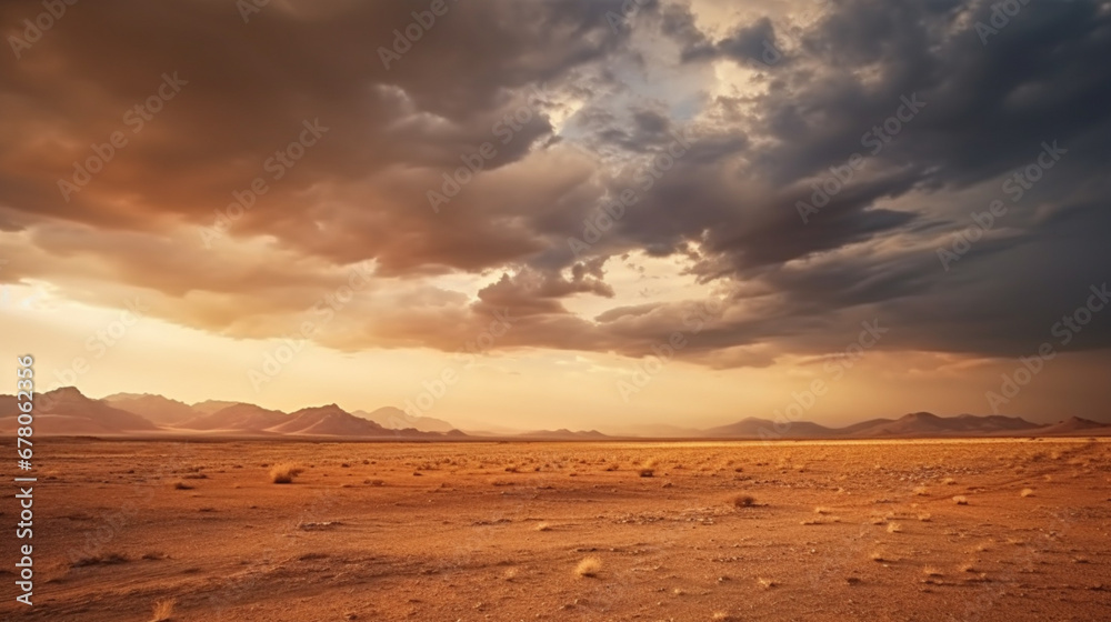 Panoramic wide angle asphalt and dirt road sky view background