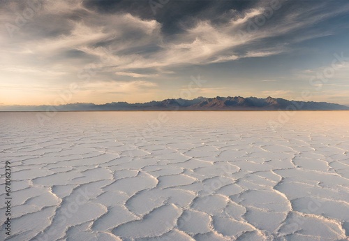 Alabaster Allure: Utah's Bonneville Salt Flats Mirage.