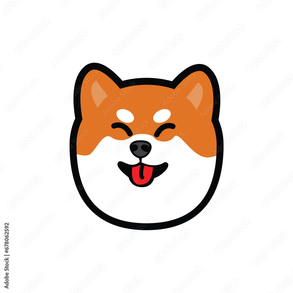 cute vector shiba dog head sign cute vector shiba dog head sign