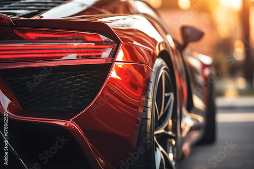 Red car taillight at golden hour © ADDICTIVE STOCK CORE
