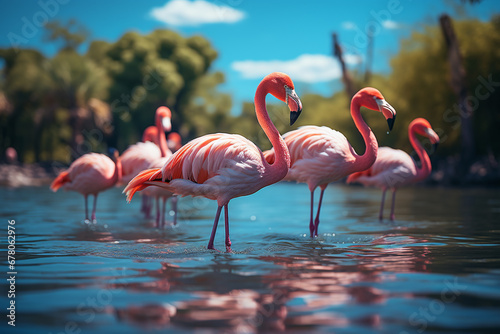 Group of flamingo. photo
