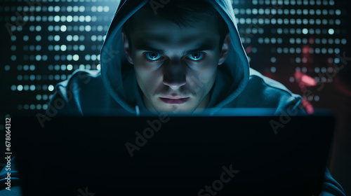 a hacker in front of his screen
