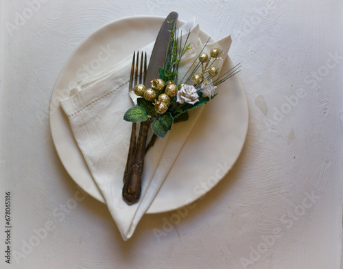 Christmas plate on a white background.