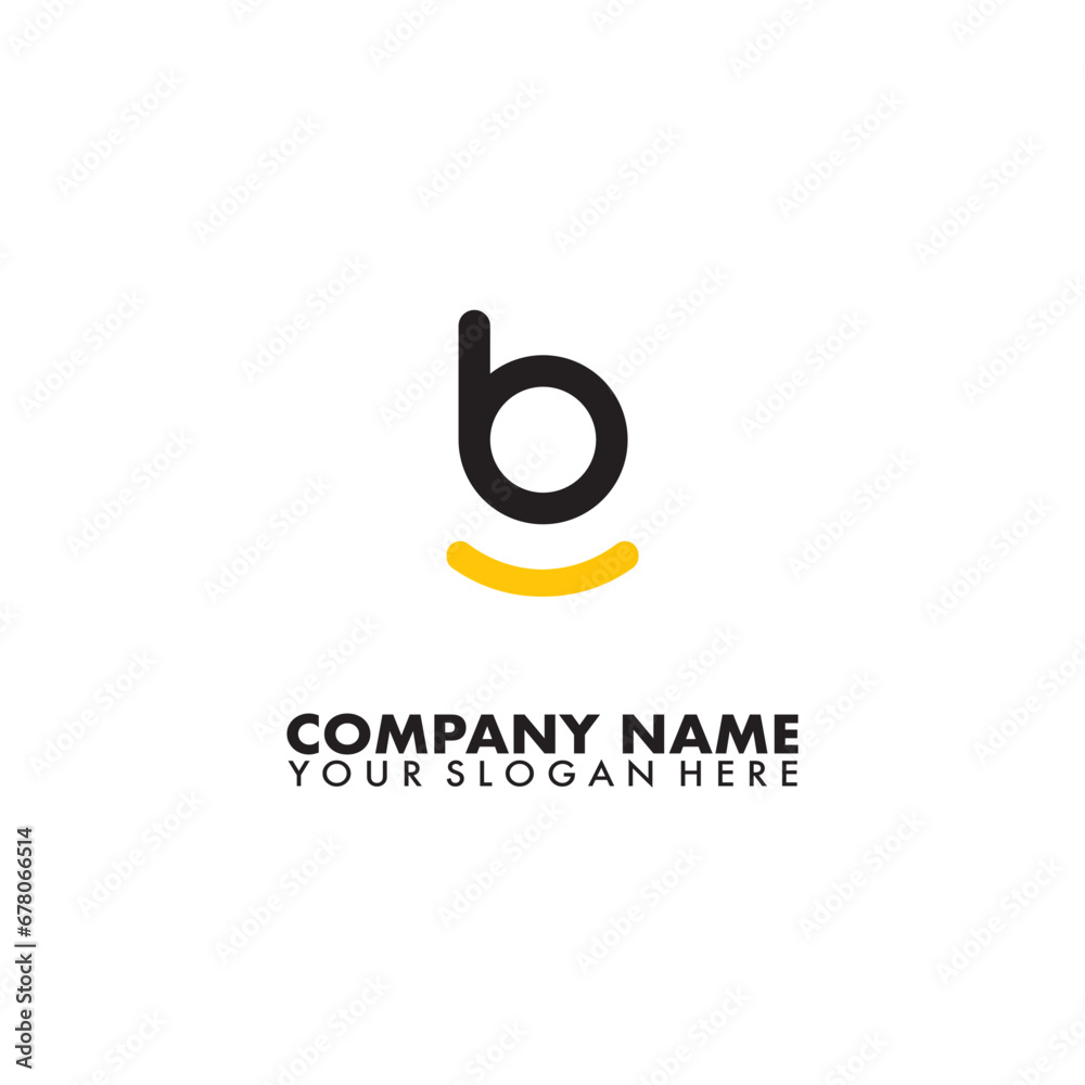 Initial letter B and smile logo template. Initial letter B and smile logo template.
