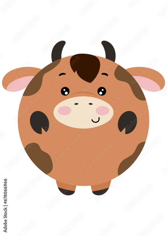 Cute cow with round body Cute cow with round body