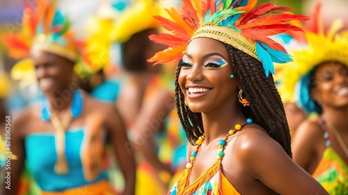 Afro woman celebrating Carnival. Experience the Energy of Carnival with These Gorgeous Samba Dancers. Celebration at the carnival.