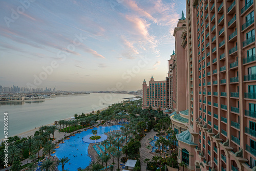 View from a hotel room of Atlantis Dubai