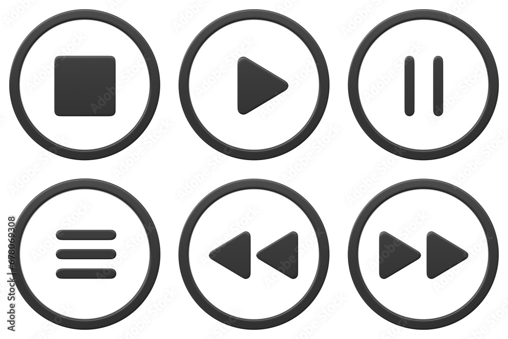 플레이어 버튼 아이콘 Player Button icons - obrazy, fototapety, plakaty 