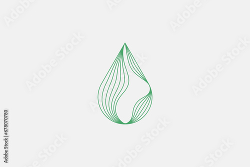 Abstract natural droplet logo design illustration vector template