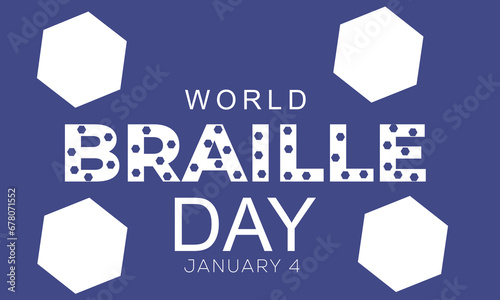 World Braille Day. background, banner, card, poster, template. Vector illustration.