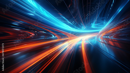Highway with motion blur to create vision of fast moving cars.