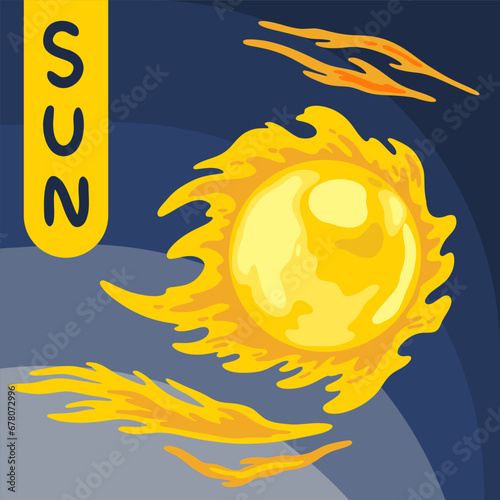 Solar wind. Solar storm, sun rays wave.
