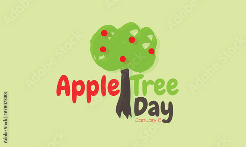 Apple Tree Day. background, banner, card, poster, template. Vector illustration.