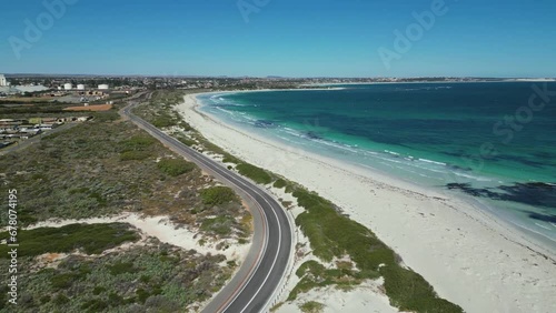 Wallpaper Mural Aerial view of Geraldton Beach scenic highway, driveway,  Western Australia Torontodigital.ca