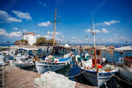 Quadro su tela Lesvos, Greece. Skala Sikamineas Village view in Lesvos Island