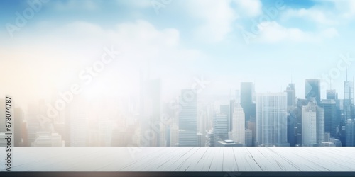 Blurry Office Background With Cityscape For Presentations