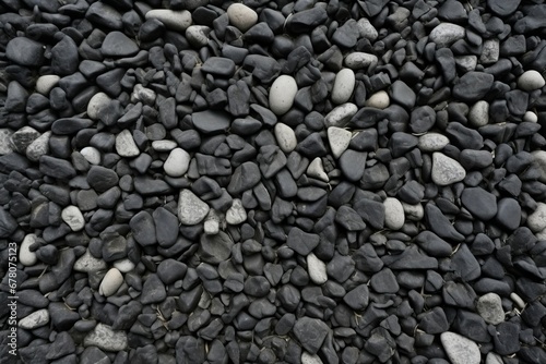 Pebble concrete structure stones. Surface rough material gray structure. Generate Ai