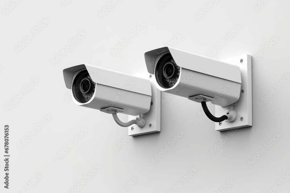 Two Cctv Cameras On A Wall