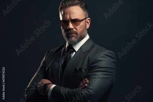 Confident Middleaged Businessman Ceo, Symbolizing Authority