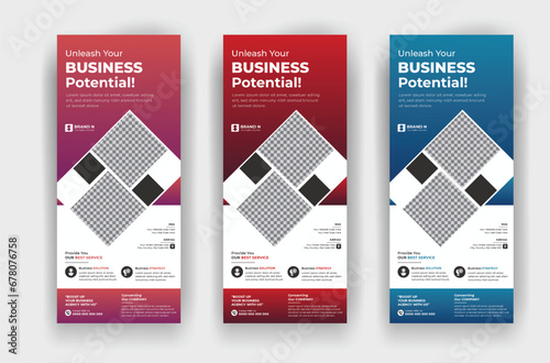 Modern and professional Corporate business agency roll up standee banner template