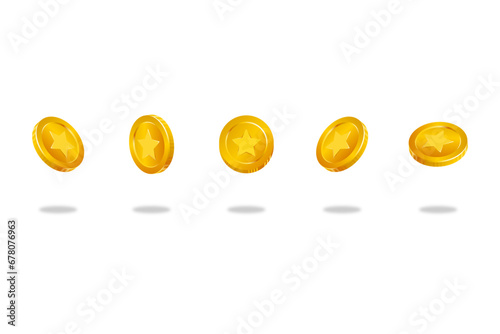 3d realistic gold coin vector  .