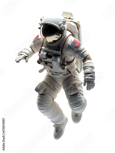 Astronaut on transparent background, white background, isolated, commercial photography