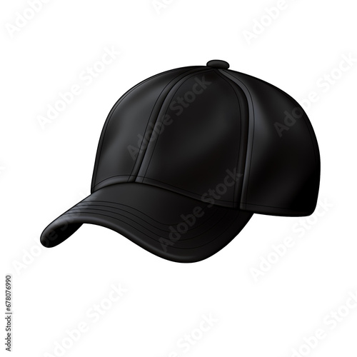 Black cap, isolated on transparent background, PNG, 300 DPI 