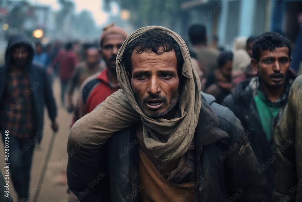 Desperate Refugees Making Their Way Through Humanitarian Crisis Desperate Refugees Making Their Way Through Humanitarian Crisis
