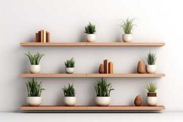 Decorative Bookshelf With Plants For Virtual Office Backdrops