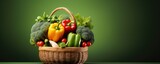 Farmer Holds Basket Of Organic Vegetables Photo Image