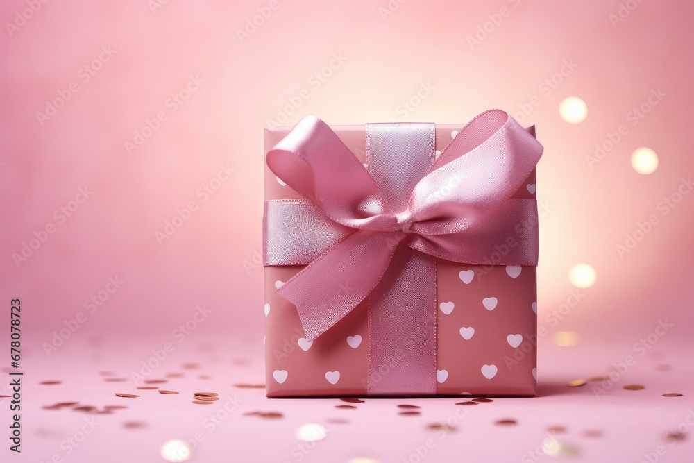 Beautiful pink present for Valentine´s Day. Generative AI Beautiful pink present for Valentine´s Day. Generative AI