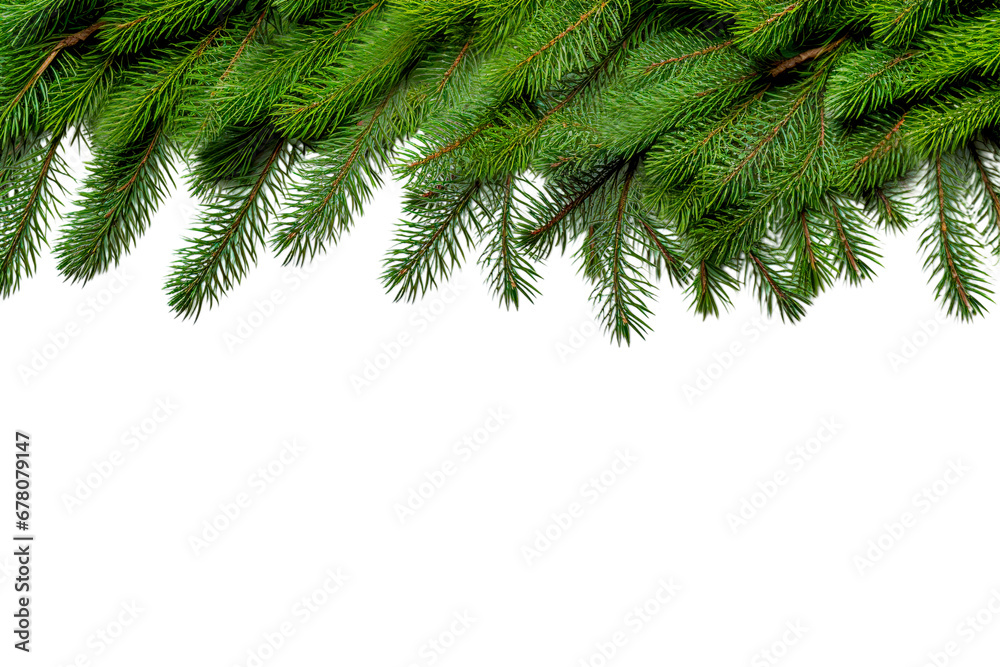 Christmas frame with fir branches on white Christmas frame with fir branches on white