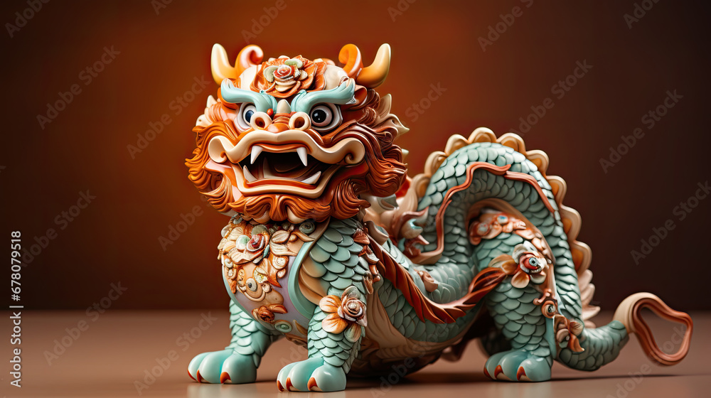 Traditional stone chinese dragon figurine, symbol of the 2024 year