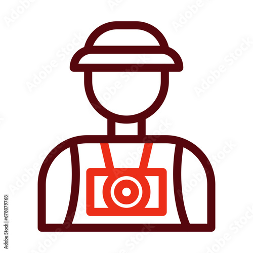 Tourist Thick Line Two Colors Icon Design