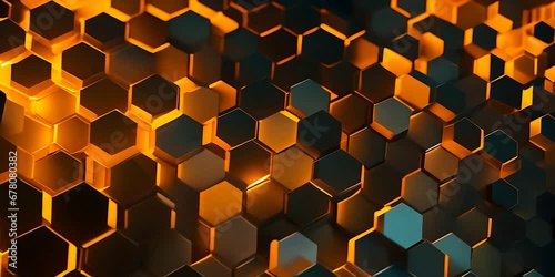  Futuristic Hexagonal background with Radiant Lights, Business Technology web background