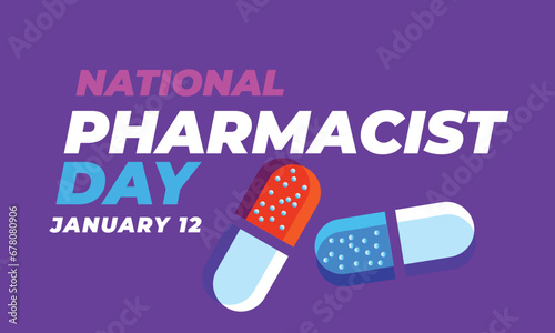 National Pharmacist day. background, banner, card, poster, template. Vector illustration.